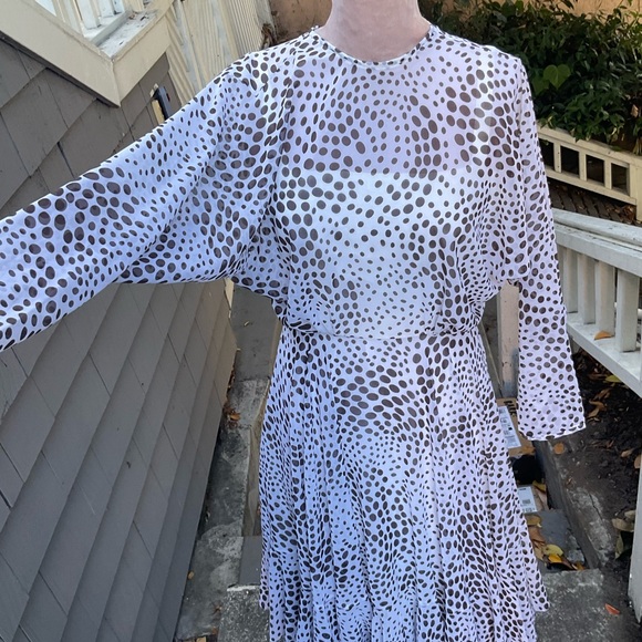 Vintage Jack Bryan polka dot long dolman sleeve full dres size 4 - Picture 2 of 16